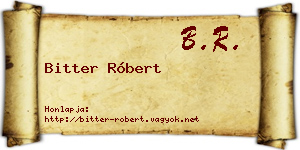 Bitter Róbert névjegykártya